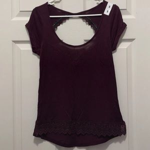 NWT Empyre Maroon Open Back Top